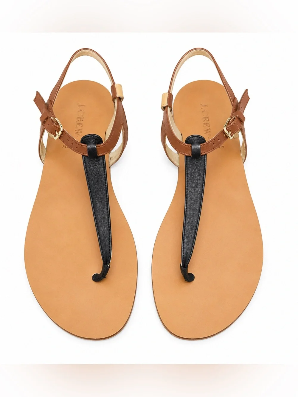 J.Crew Made in Italy Women’s Leather T-Strap Thong Sandals. Size: 7.5